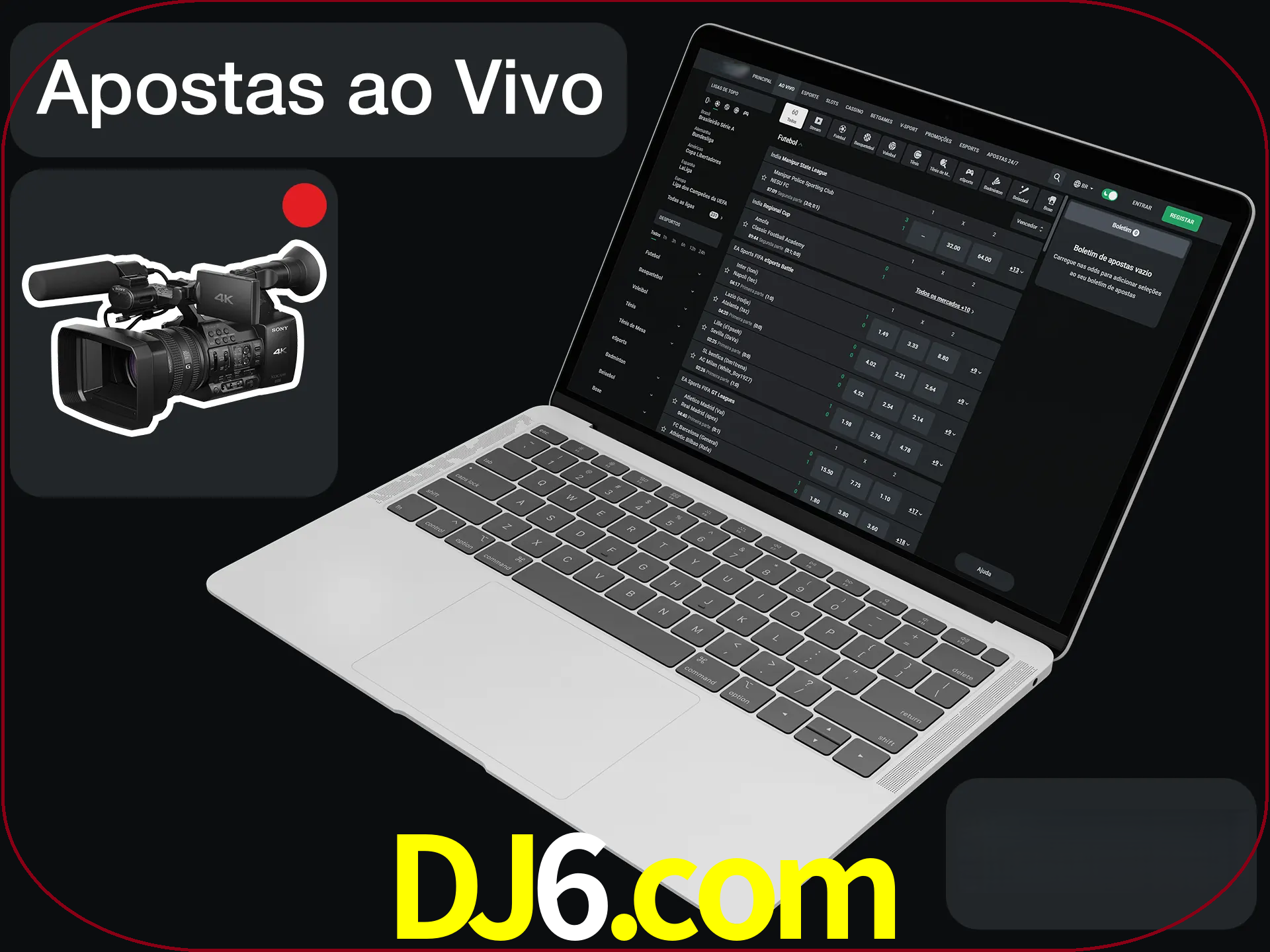 Aposte em formato ao vivo em nosso site.