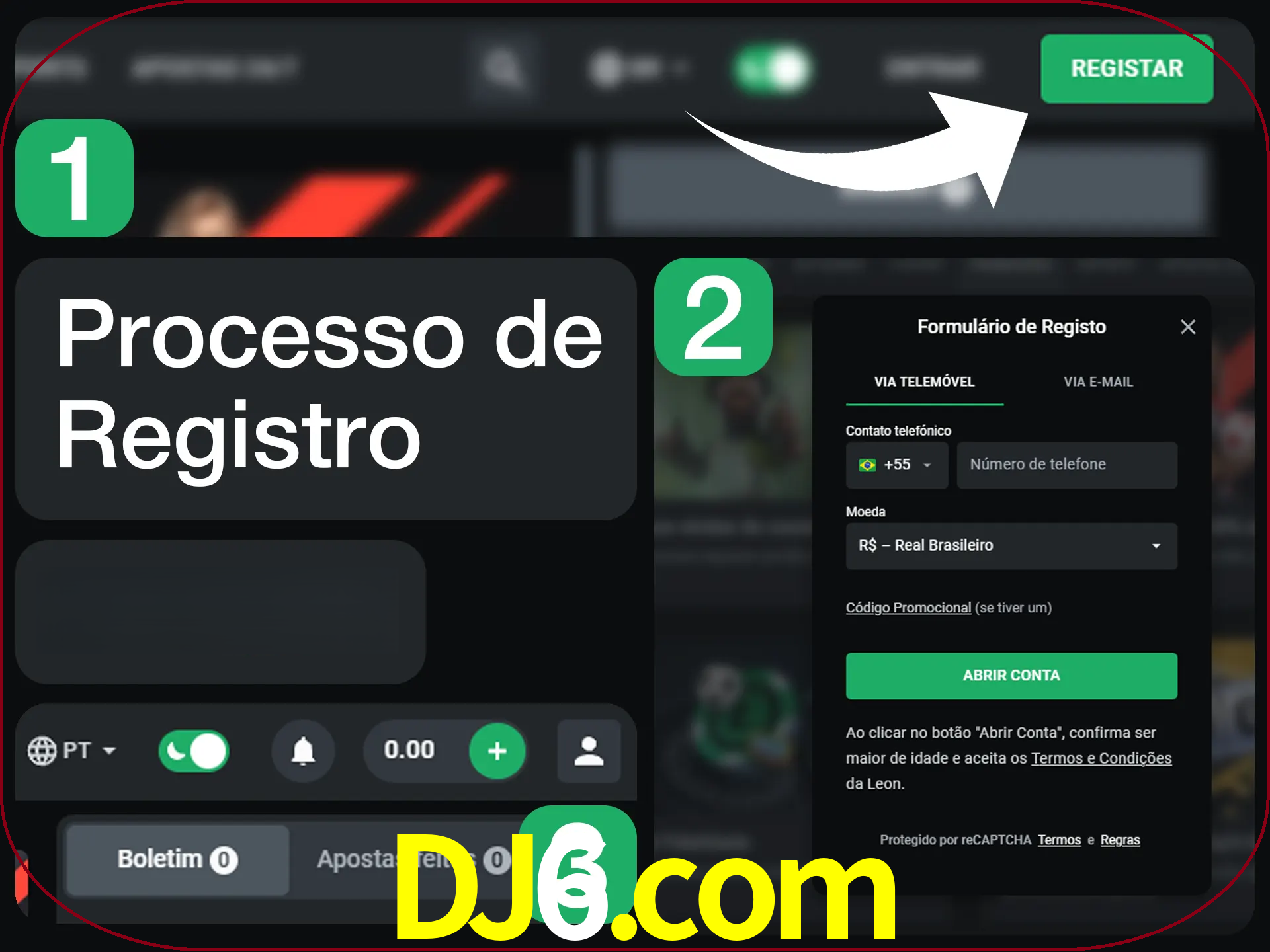 O processo de registro na LeonBet é simples.